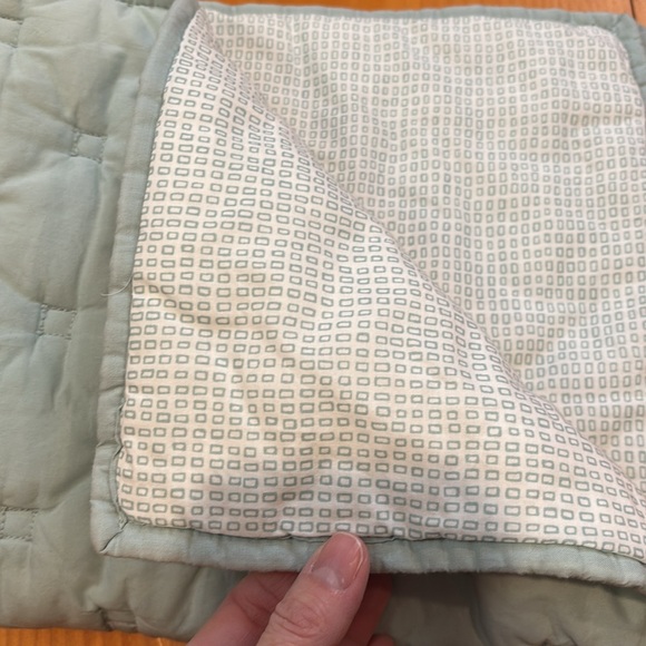 POTTERY BARN Modern Baby *Standard* Sham Blue Square Stitch PBK - Picture 1 of 7